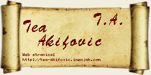 Tea Akifović vizit kartica